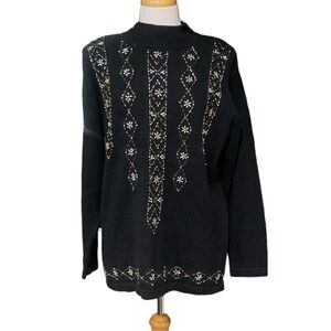 Stunning 90’s beaded black sweater